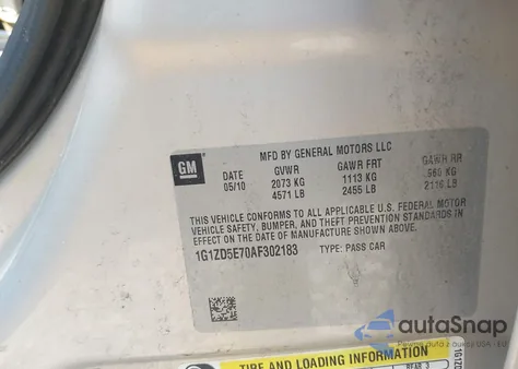 2010 Chevrolet Malibu Lt from USA, damaged, VIN 1G1ZD5E70AF302183